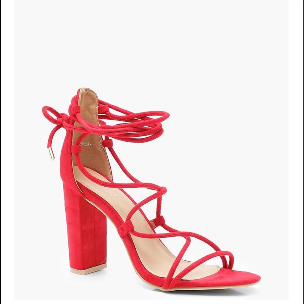 Ellie Cage Lace Up Block Heel
